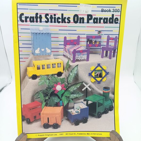 Vintage Craft Patterns, Craft Sticks on Parade Book 300, Kappie Originals 1991 - Picture 1 of 2